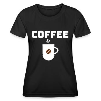 coffee bean brew cup - Women's Functional T-Shirt - black - Front - AI Model Female 172 light (172cm)