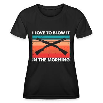 Funny Duck Hunting Design Hunters Hunting Ducks Design - Women's Functional T-Shirt - black - Front - AI Model Female 172 light (172cm)