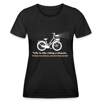 🚲 Vie à vélo - T-shirt sport Femme - noir - Devant - AI Model Female 172 light (172cm)