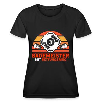 Sauveteur Piscine Sauveteur Sauveteur Sauveteur - T-shirt sport Femme - noir - Devant - AI Model Female 172 light (172cm)