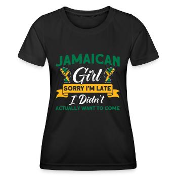 Jamaika Jamaikanische Flagge Geschenk - Frauen Funktions-T-Shirt - Schwarz - Vorne - AI Model Female 172 light (172cm)