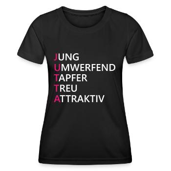 Jutta Name Geschenk - Frauen Funktions-T-Shirt - Schwarz - Vorne - AI Model Female 172 light (172cm)