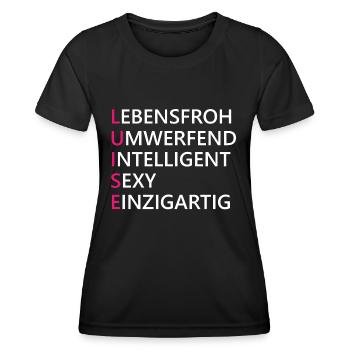 Luise Name Geschenk - Frauen Funktions-T-Shirt - Schwarz - Vorne - AI Model Female 172 light (172cm)