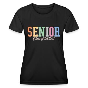 Abschlussklasse 2023 Retro Abschlussfeier Geschenk - Frauen Funktions-T-Shirt - Schwarz - Vorne - AI Model Female 172 light (172cm)