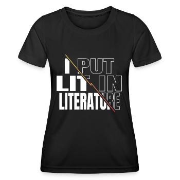 school cool birthday present idea book book keeper - Women's Functional T-Shirt - black - Front - AI Model Female 172 light (172cm)