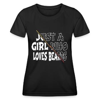 boucle d’oreille homme père barbe humour lunettes de soleil heureux - T-shirt sport Femme - noir - Devant - AI Model Female 172 light (172cm)