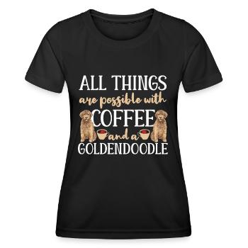 Goldendoodle Doodle Hund - Frauen Funktions-T-Shirt - Schwarz - Vorne - AI Model Female 172 light (172cm)
