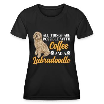 Labradoodle Dog - Women's Functional T-Shirt - black - Front - AI Model Female 172 light (172cm)