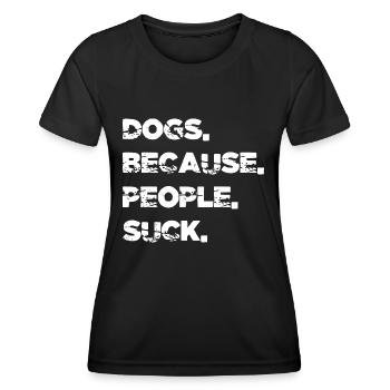 present joke sayings present idea animal - Women's Functional T-Shirt - black - Front - AI Model Female 172 light (172cm)