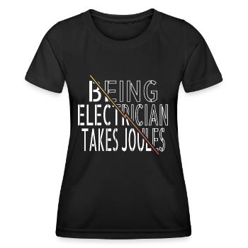 electrician clothing electrical computer joke - Women's Functional T-Shirt - black - Front - AI Model Female 172 light (172cm)
