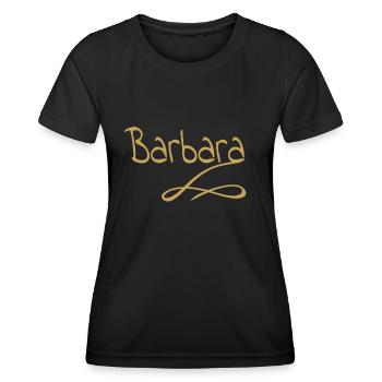 Prénom barbara - T-shirt sport Femme - noir - Devant - AI Model Female 172 light (172cm)