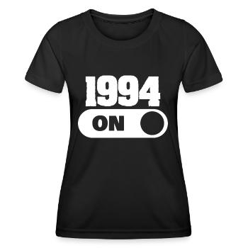 Year 1994 - Women's Functional T-Shirt - black - Front - AI Model Female 172 light (172cm)