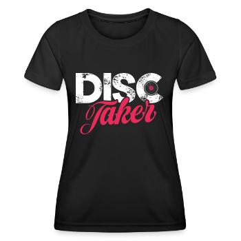 Disc taker - Frauen Funktions-T-Shirt - Schwarz - Vorne - AI Model Female 172 light (172cm)