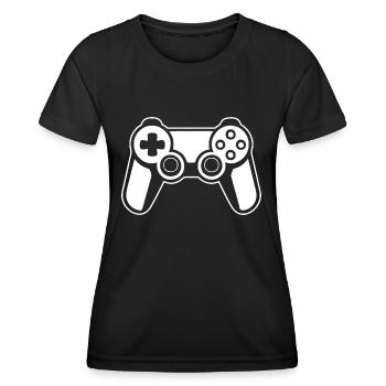 Manette de jeu de jeux vidéo - T-shirt sport Femme - noir - Devant - AI Model Female 172 light (172cm)