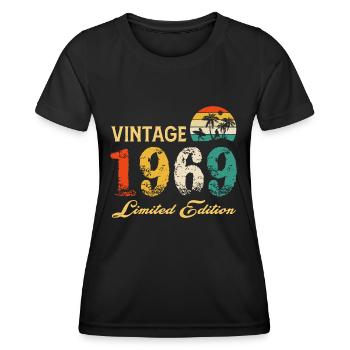 Vintage 1969 Limited Edition Made In 1969 Birthday - Women's Functional T-Shirt - black - Front - AI Model Female 172 light (172cm)