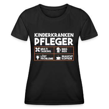 Pfleger Pflegekraft Kinderkrankenpfleger - Frauen Funktions-T-Shirt - Schwarz - Vorne - AI Model Female 172 light (172cm)