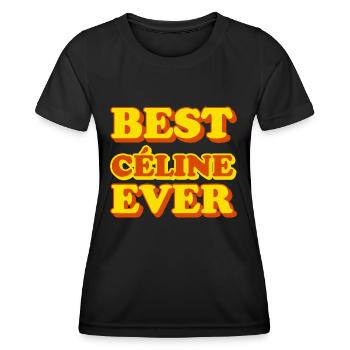 Céline prénom drôle de cadeau - T-shirt sport Femme - noir - Devant - AI Model Female 172 light (172cm)