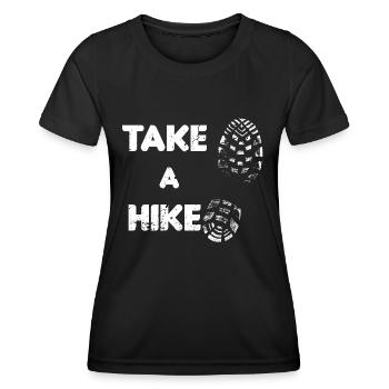 Faire une randonnée - Randonnée - Plein air - Montagne - T-shirt sport Femme - noir - Devant - AI Model Female 172 light (172cm)