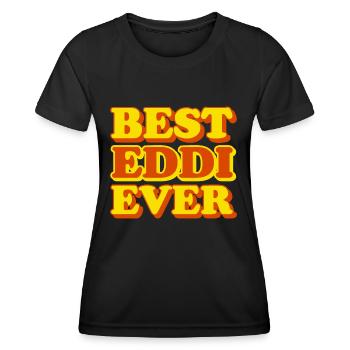 Eddi Prénom Drôle de cadeau - T-shirt sport Femme - noir - Devant - AI Model Female 172 light (172cm)