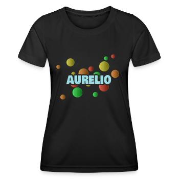 Vorname Aurelio - Frauen Funktions-T-Shirt - Schwarz - Vorne - AI Model Female 172 light (172cm)