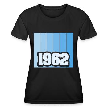 Année 1962 - T-shirt sport Femme - noir - Devant - AI Model Female 172 light (172cm)