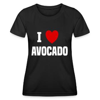 I love Avocado - T-shirt sport Femme - noir - Devant - AI Model Female 172 light (172cm)