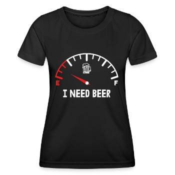 Funny I Need Beer| Bavarian - Women's Functional T-Shirt - black - Front - AI Model Female 172 light (172cm)