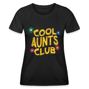 Cool Aunts Club Groovy Retro Tante Muttertag - Frauen Funktions-T-Shirt - Schwarz - Vorne - AI Model Female 172 light (172cm)