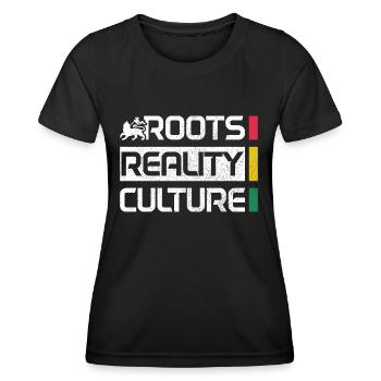 Reggae Musik Rastafari Jamaika - Frauen Funktions-T-Shirt - Schwarz - Vorne - AI Model Female 172 light (172cm)
