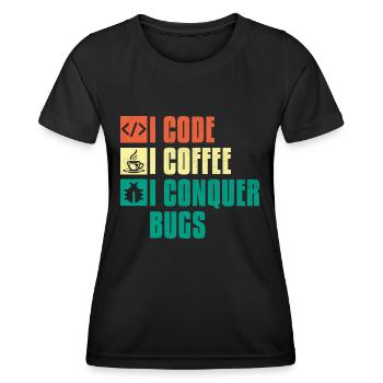 Coffee Coding Programmer Coder Developer Nerd Coff - Women's Functional T-Shirt - black - Front - AI Model Female 172 light (172cm)