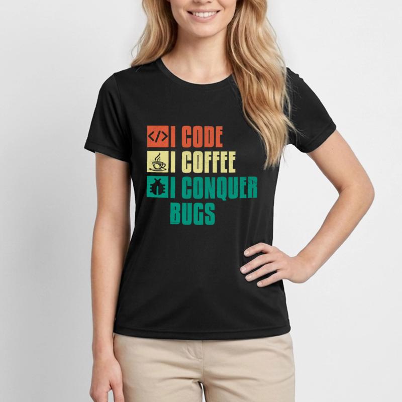 Coffee Coding Programmer Coder Developer Nerd Coff Women's Functional T-Shirt