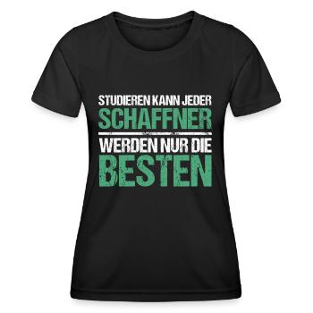 Anyone can study - Schaffner Edition - Women's Functional T-Shirt - black - Front - AI Model Female 172 light (172cm)