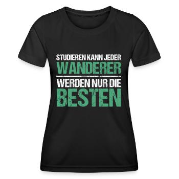 Anyone can study - Wanderer Edition - Women's Functional T-Shirt - black - Front - AI Model Female 172 light (172cm)