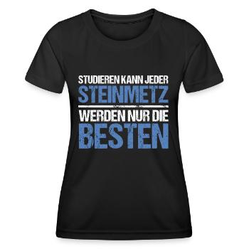 Tout le monde peut étudier - Édition Steinmetz - T-shirt sport Femme - noir - Devant - AI Model Female 172 light (172cm)