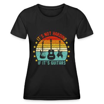 IT'S NOT HARDING IF IT'S GUITARS - Funny guitar - Women's Functional T-Shirt - black - Front - AI Model Female 172 light (172cm)