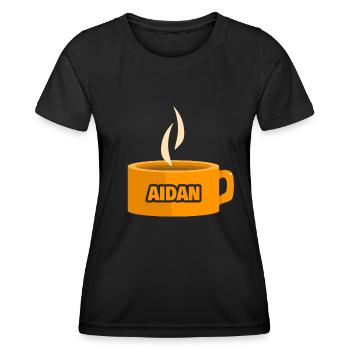 Teetasse Aidan - Frauen Funktions-T-Shirt - Schwarz - Vorne - AI Model Female 172 light (172cm)