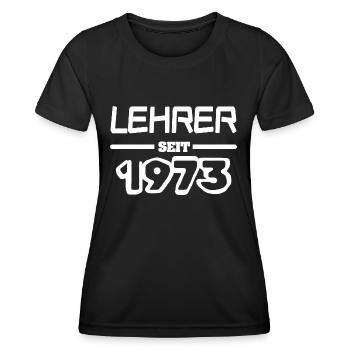 Enseignant 1973 - T-shirt sport Femme - noir - Devant - AI Model Female 172 light (172cm)