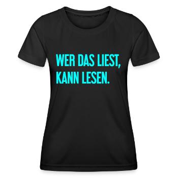 If you read this, you can read. - Women's Functional T-Shirt - black - Front - AI Model Female 172 light (172cm)