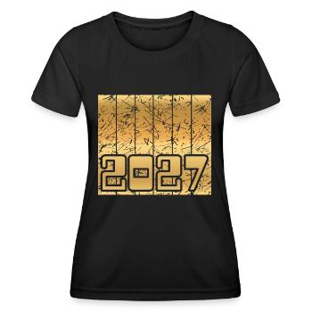 Domicile 2027 - T-shirt sport Femme - noir - Devant - AI Model Female 172 light (172cm)