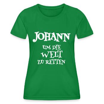 Retter Johann - Frauen Funktions-T-Shirt - Kelly Green - Vorne - AI Model Female 172 dark (172cm)