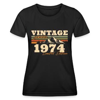Berge Jahrgang 1974 geboren Geburtstagsgeschenk - Frauen Funktions-T-Shirt - Schwarz - Vorne - AI Model Female 172 light (172cm)