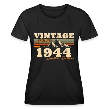 Berge Jahrgang 1944 geboren Geburtstagsgeschenk - Frauen Funktions-T-Shirt - Schwarz - Vorne - AI Model Female 172 light (172cm)