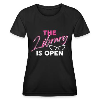 The library is open - Frauen Funktions-T-Shirt - Schwarz - Vorne - AI Model Female 172 light (172cm)