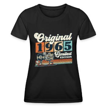 60. Geburtstag 60 Jahre Jahrgang 1965 Mann Frau - Frauen Funktions-T-Shirt - Schwarz - Vorne - AI Model Female 172 light (172cm)