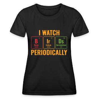 J’observe les oiseaux périodiquement Ornithologue - T-shirt sport Femme - noir - Devant - AI Model Female 172 light (172cm)