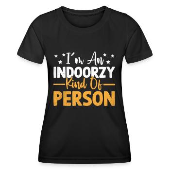 Je suis une personne d’intérieur Dictons pour - T-shirt sport Femme - noir - Devant - AI Model Female 172 light (172cm)