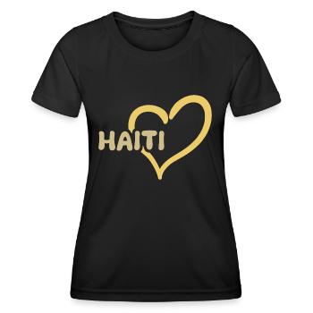 Haiti Haiti - Frauen Funktions-T-Shirt - Schwarz - Vorne - AI Model Female 172 light (172cm)