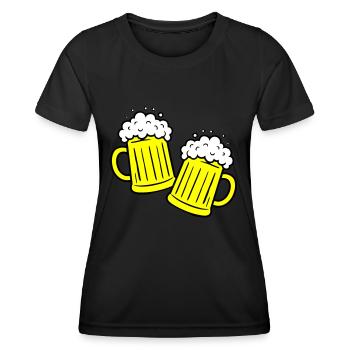 Bier Anstossen Saufen - Frauen Funktions-T-Shirt - Schwarz - Vorne - AI Model Female 172 light (172cm)