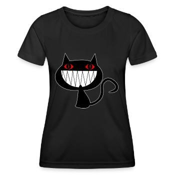 psycho cat - Frauen Funktions-T-Shirt - Schwarz - Vorne - AI Model Female 172 light (172cm)