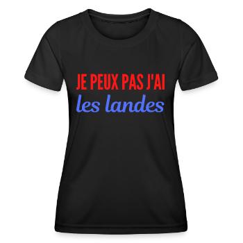 Je peux pas j'ai Les landes - T-shirt sport Femme - noir - Devant - AI Model Female 172 light (172cm)